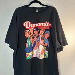 BTS Dynamite shirt Black Heavy Cotton Crewneck Tee